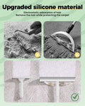 Carpet Rake for Pet Hair Removal Tool - 4 in 1 Pet Hair Remover Kit for Dog Cat Fur Remover, Contain 60" Adjustable Rubber Broom, Glove, Magic Brush and Scraper for Furniture,Short Pile Carpets, Mats