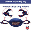 Pets First NFL New York Giants Football Dog Toy, Tough Quality Nylon Materials, Strong Pull Ropes, Inner Squeaker, NFL T