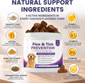 Flea and Tick Prevention for Dogs - 180 Natural Soft Chews - Oral Flea and Tick Treatment & Control Pills for Medium, La
