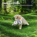 Potaroma Flapping Owl Cat Toys (No Flying), Lifelike Bird Chirp, Rechargeable Touch Activated Kitten Toy, Interactive Ca