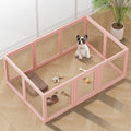 ClimbHope Clear Acrylic Dog Playpen Indoor, Puppy Cat Small Pet Play Pen, Pet Cat Playpen for Rabbits, Dog Fence Crate Kennel Whelping Cage (Pink, 10 Panel)