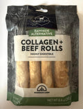 Rawhide Alternative Beef Collagen Rolls 4 Count 6 inch 8.4 oz