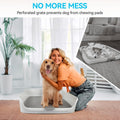 ALL FOR PAWS Dog Potty Tray, 24.8"x24.8"Indoor Pet Pee Pad Holder with Pee Post, Puppy Potty Trainer, Dog Litter Box and Pet Toilet for Small Medium Dogs, Housebreaking Supplies(Pee Pads Not Included)