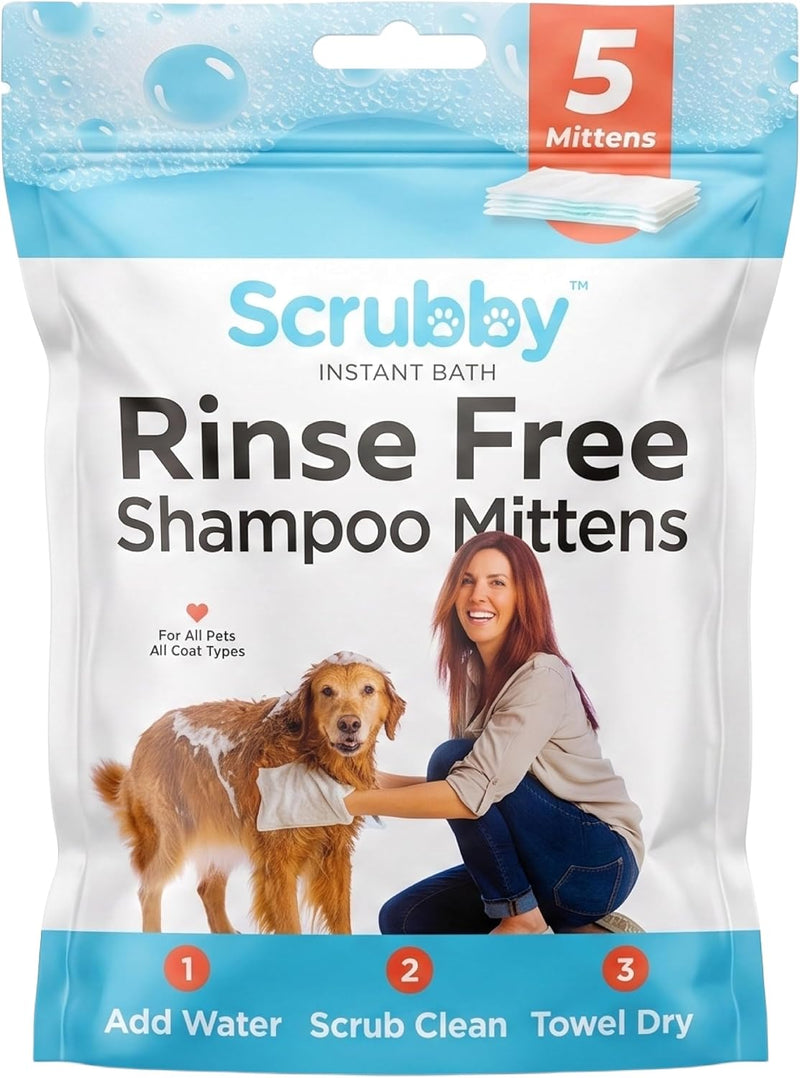 ScrubbyPet No Rinse Pet Wipes- Use Pet Bathing, Pet Grooming Pet Washing, Simple to Use,Just Lather, Wipe, Dry. Excellent Sensitive Skin. The Ideal Pet Wipes Bathing Your Pet Dog Cat.