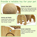 Fhiny Rabbit Scratch Toy, Natural Sisal Rabbit Scratching Ball Cute Sisal Rope Bunny Claw Scratcher Rotating Ball Intera