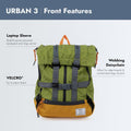K9 Sport Sack Urban 3 - Small, Leafy - Ideal for Dogs with 13-16” Back Length - Dual-Use, Backpack-Style Carrier + Everyday Pack