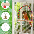 2 Pcs Bird Swing and Rainbow Color 6-Step Bird Ladder for Cage