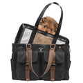 MISO PUP Weekend Black Canvas Interchangeable Airline Approved Pet Carrier Combo with Pockets for Small Dogs (Pet Carrier Base & Shell Tote)
