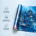 Dreamy Undersea Garden Palace PVC Fish Tank Background 24x12 Inches Underwater Ruins Aquarium Terrarium Background Beard