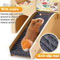 MEWTOGO Upgraded Sturdy Wooden Guinea Pig Castle with Stairs & Mat