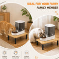 ECOLOVI Height-Adjustable Cat Food Stand, Elevated Cat Feeder Stand for Automatic Feeder & Bowls, Lifted Cat Food Table 