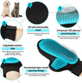 Beenefits 2025 Pet Grooming Glove with Tipped Pin Brush,Special Design Deshedding Glove, Perfect Petting Tool for Sensitive Dogs & Cats with Long & Medium Fur, Massage Mitt - Right-Hand - Blue