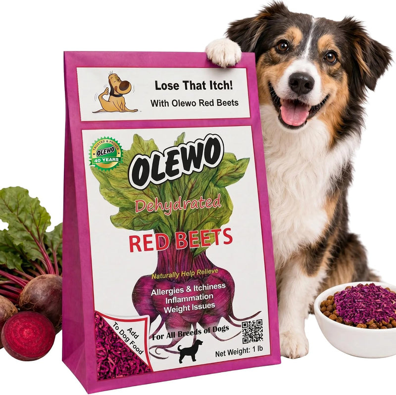 Olewo Original Red Beets for Dogs – Internal Support Dog Food Topper for Skin Sensitivity and Overall Balance, Prebiotic Fiber and Whole Food Nutrients, 1 lb