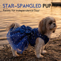 ASENKU Dog Dress Pet Wedding Dress Princess 4th of July Lace Puppy Birthday Party Outfit Formal Apparel Girl for Small Medium Dogs Cats (Medium, Navy Star)