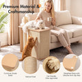 Cat Corner Side Table Scratcher, 2-in-1 Couch Protector from Cat Claws with Scratching Posts, Sturdy Wood Frame & Replac