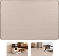 Bartuke Cat Food Mat, 40" x 28" Cat Litter Mat Extra Large Silicone Pet Feeding Mat with Raised Edge Pet Placemat for Food and Water Bowl Non-Slip, Easy to Clean, Floor Protection (Khaki)