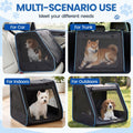 Dog Car Seat, Enclosed Carrier for Pets Travel Safety Dog Crate Soft-Sided Covered Car Kennel Carrier