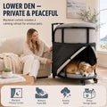 Dog Window Perch with Stairs – 6-in-1 Velvet Pet Sofa with Ramp, Detachable Feeding Tray, Privacy Blackout Curtain, 360°