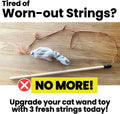 Cat Wand String Replacement 3-Pack, Chew Proof Metal Wire Toy