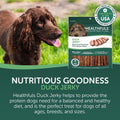 Healthfuls Duck Jerky Healthy Dog Treats – Grain Free, Real Duck Breast Fillets, No Fillers or Artificial Ingredients, All Life Stages – 16 ounces