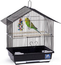 Prevue Pet Parakeet Manor Bird Cage with Handle - Versatile Carrier for Home or Travel, Small Bird Accessories, Easy Storage, Ideal for Canaries, Budgies, Finches, Parakeets, and More - Black