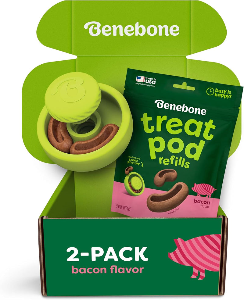 Benebone Tongue Twister & Bacon Treat Pod Refill 2 Pack, 9 Count