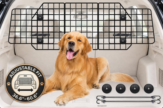 FEED GARDEN Dog Car Barrier for SUV, Heavy Duty Steel Wire Mesh Pet Divider