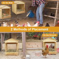 Chicken Nesting Box 3 Compartments - Wall Mount Wooden Egg Laying Nest Box for Chicken Coop, Easy to Assemble & Versatil