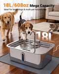 18L/4.76Gal Extra Large Dog Water Fountain with Silicone Mat & 3 Filters