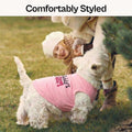Parisian Pet Dog Shirt – 100% Cotton Shirts for Small Dogs – Pink Sleeveless Puppy Clothes – Lightweight and Breathable 