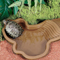 Large Reptile Bathing Pool, Tortoise Food Water Bowls with Ramp, Reptile Feeding Dish Water Bowl Bathing Pool Aquarium O