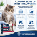 Dewormer for Cats & Kittens, Broad Spectrum Wormer for Tapeworms, Roundworms & Hookworms, Chicken Flavor