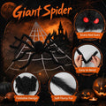 Land Guard 236'' Big Spider Web Halloween Decor+70'' Huge Spider for Roof with Triangular Big Web for on House Outside a
