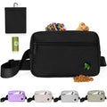 Puppy Dog Treat Pouches for Pet Training Treat Bag, Dog Walking Fanny Pack with Carabiner, Built-in Poop Bag Dispenser & Reuse Dog Poop Holder, Puppy Pet Treat Waist Belt (Black)