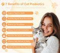 Cat Probiotics Tasty Chews –500 Chews Crunchy & Creamy Texture, with Fish Oil Omega-3 Skin & Coat Health Digestive & Gut Support, Constipation Relief, Healthy Stool, Chicken Flavor with Cheese Center