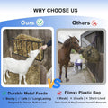 Hay Feeder Wall Mount for Goats, 27-Inch Long Metal Hay Rack for Horses