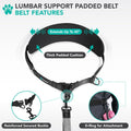 PetAmi Hands Free Dog Leash with Padded Lumbar Waist Belt, Shock Absorbing Bungee, Quick Release Buckle, Dual Handle, Running Jogging Walking Leash for Medium Large Dogs Up to 125 lbs, Grey