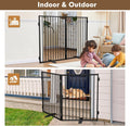 Metal Freestanding Dog Gates,Extra Wide 24", 32" Height Foldable Dog Fence for Indoor & Outdoor, Heavy Duty Freestanding Pet Barrier for Stairs, Doorways, Halls, Kitchen,Yard
