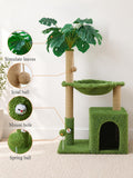 Woochpet 38'' Cat Tree Condo with Hammock Cat Tower with Scratching Posts Green Large