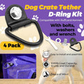 Terixe 4 Pack Tie Down Kit, 1000 LB Load Capacity, with Wrench - Easy Installation, Tie Down D-Ring Kit Compatible with RuffLand Kennels - Ideal for Securing Your Crate in Vehicle