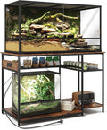 Reptile Tank Stand with Power Outlets，48" X 24" Tabletop Fits up to 120 Gallon Bearded Dragon Enclosure Stand，Double Sna
