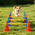 TNZMART Dog Agility Jumps Hurdles and Weave Poles Training Equipment Set Adjustable Dog Cones Obstacle Course for Backya