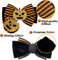 azuza 2 Pack Halloween Cat Collars with Bell, Pumpkin Spider Bowtie Design