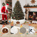 White Plush Christmas Cat Tunnel Tree Skirt with 11Pcs Interactive Cat Toys