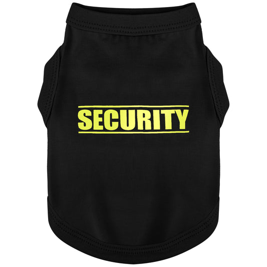 Discover Cozy Cotton Canine Wear: Soft, Lightweight, and Breathable Dog Shirt Vest with Eye-Catching Graphics(Security), Keeping Your Furry Friend Warm and Comfy! Black M