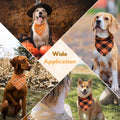 Kytely Fall Dog Bandana, 2Pack Halloween Bandanas for Dogs, Plaid Dog Scarf