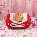 Mygeromon Guinea Pig Bed Rabbit Hideout Cuddle Cup (Strawberry Style)