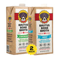 Brutus Chicken Broth Liquid for Dogs - All Natural Chicken Bone Broth for Dogs with Chondroitin Glucosamine Turmeric -Human Grade Dog Food Toppers for Picky Eaters & Dry Food -Tasty & Nutritious