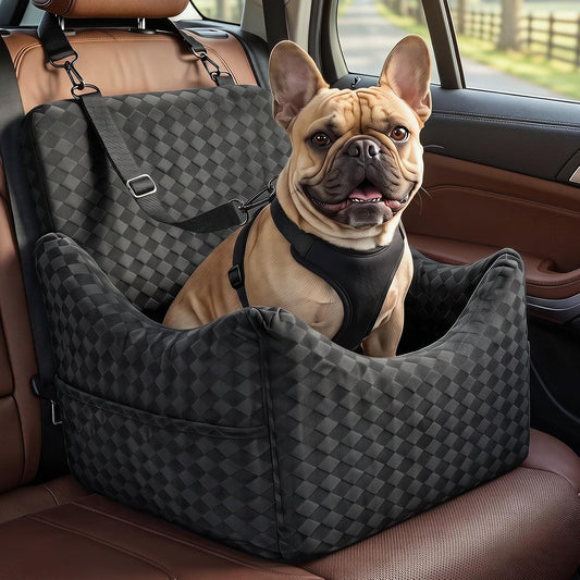 Topmart Dog Car Seat for Small/Medium Dogs Under 35lbs, Cozy Pet Seat