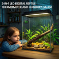 QZQ Reptile Thermometer and Humidity Gauge, Digital Display, Blue